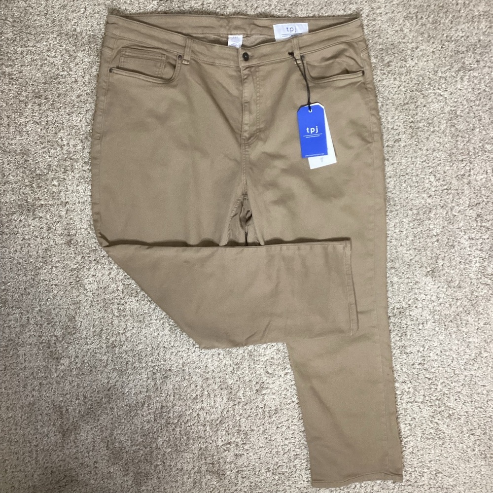 TPJ The Perfect Jean Athlethic Fit Dark Khaki NWT $120 44”x30”